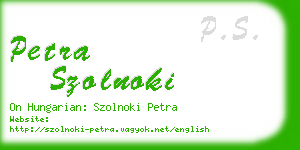 petra szolnoki business card